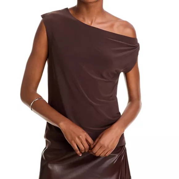 Norma Kamali Drop Shoulder Asymmetric Top - Picture 1 of 5
